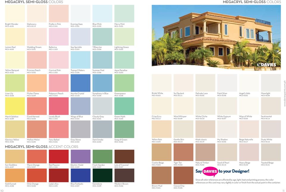 Fabulous Paint Colors That Bring Your Home To Life Pdf Free - Davies Paint Philippines Color Chart