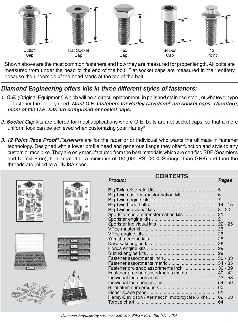 Diamond Engineering Axle Adjuster Bolt Kits DE5180P