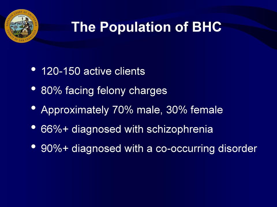 male, 30% female 66%+ diagnosed with