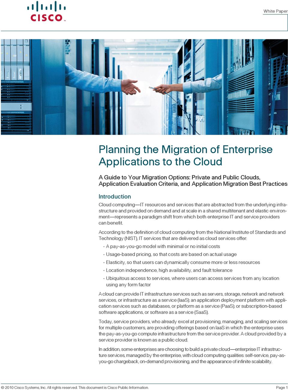 represents a paradigm shift from which both enterprise IT and service providers can benefit.