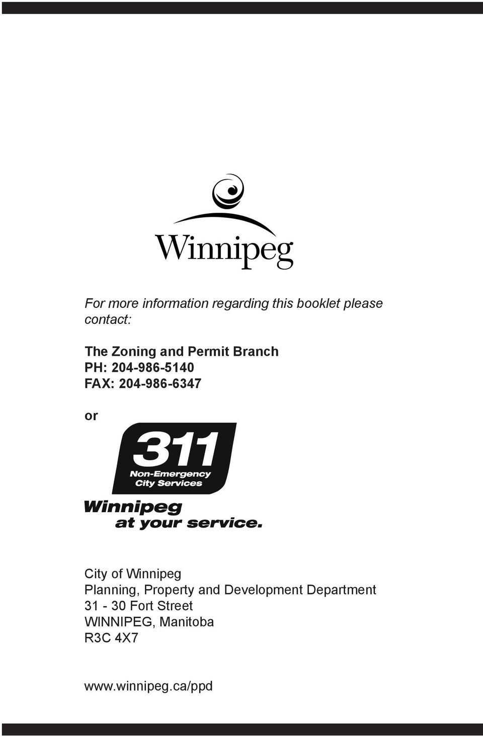 City of Winnipeg Planning, Property and Development Department
