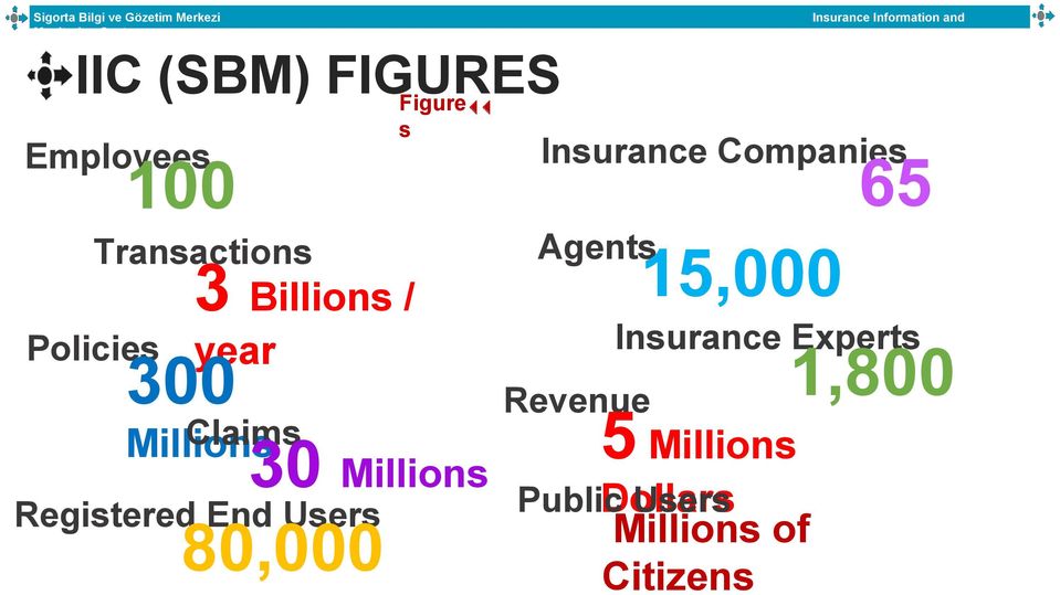 End Users 80,000 Insurance Companies 65 Agents 15,000 Insurance