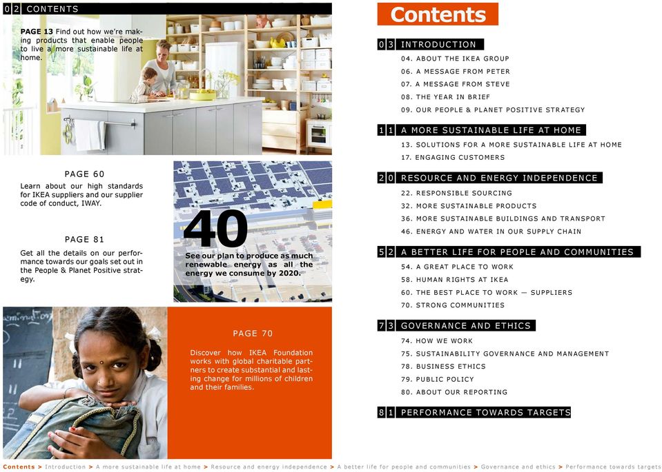 engaging customers PAGE 60 Learn about our high standards for IKEA suppliers and our supplier code of conduct, IWAY.