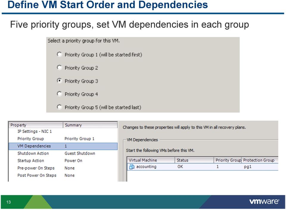 priority groups, set VM
