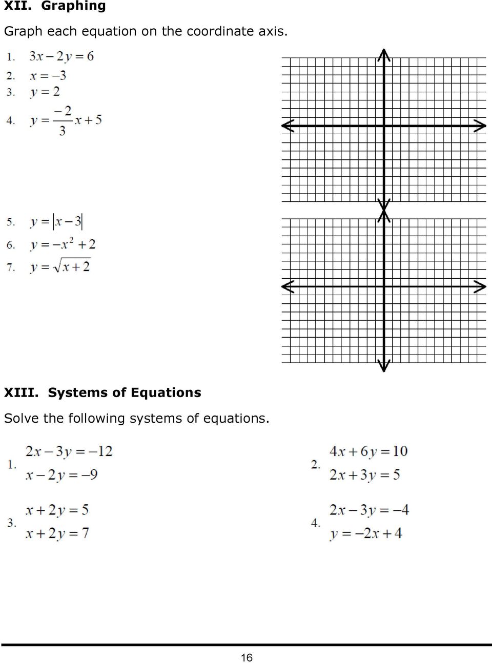 XIII. Systems of Equations Solve