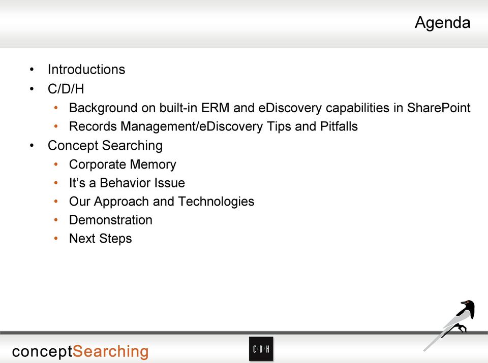 Management/eDiscovery Tips and Pitfalls Concept Searching