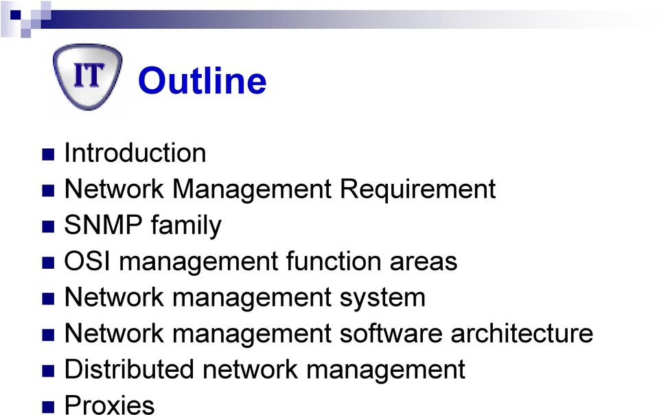 areas Network management system Network