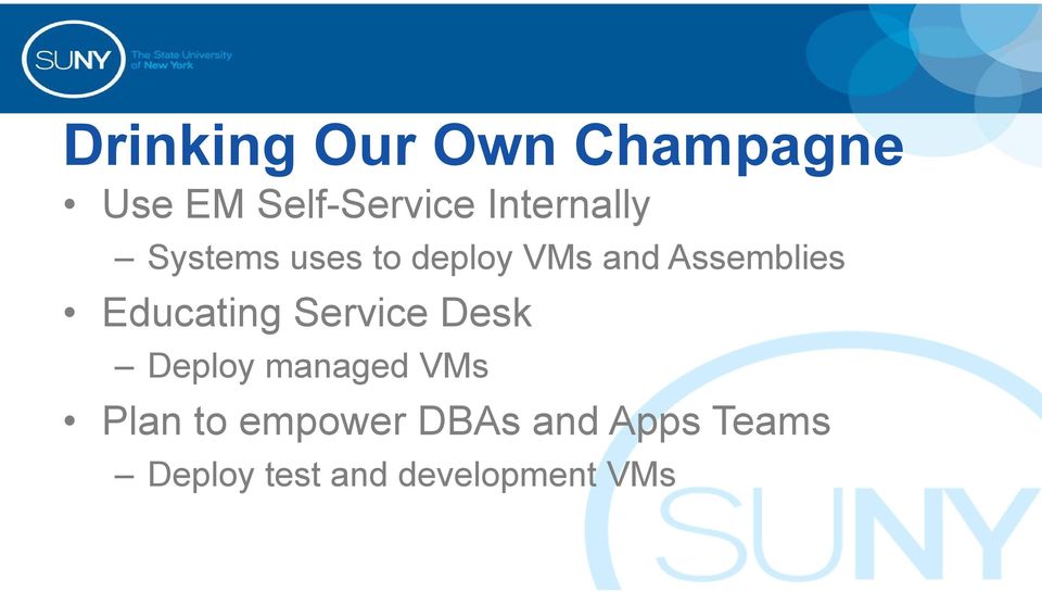 Educating Service Desk Deploy managed VMs Plan to
