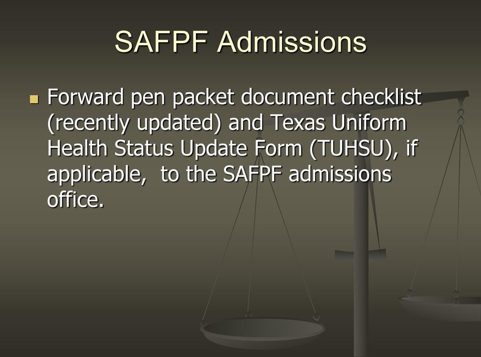 Texas Uniform Health Status Update Form