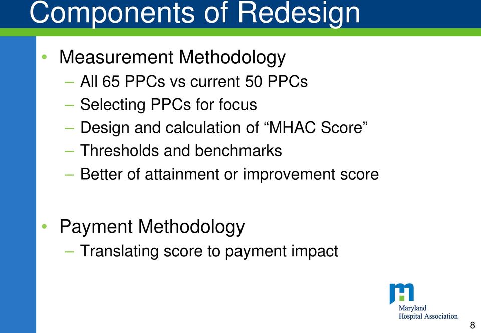 MHAC Score Thresholds and benchmarks Better of attainment or