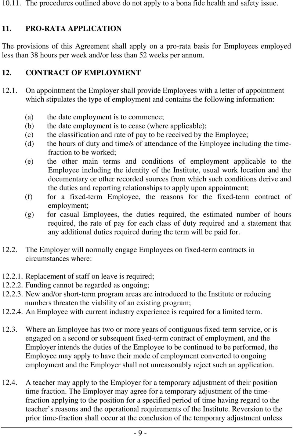 CONTRACT OF EMPLOYMENT 12
