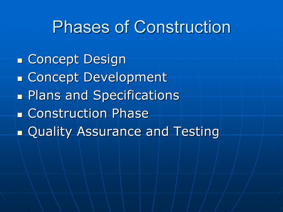 and Specifications Construction