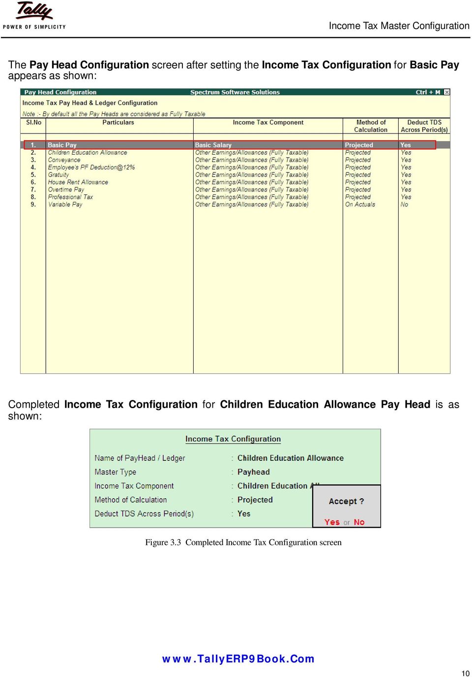 Tax Configuration for Children Education Allowance Pay Head is
