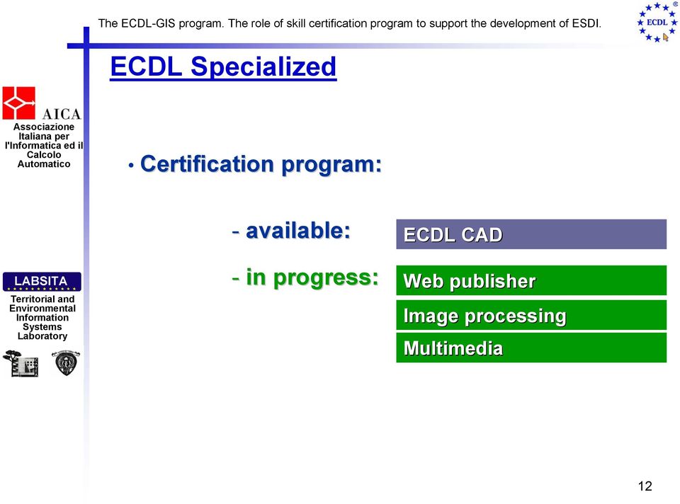 progress: ECDL CAD Web