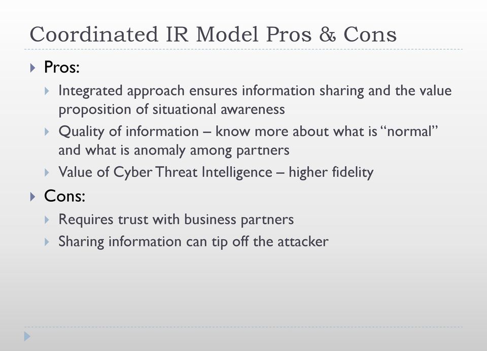 is normal and what is anomaly among partners Value of Cyber Threat Intelligence higher