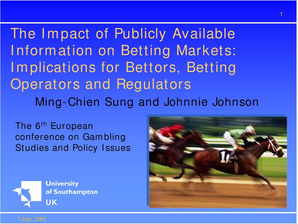 Regulators Ming-Chien Sung and Johnnie Johnson The 6 th