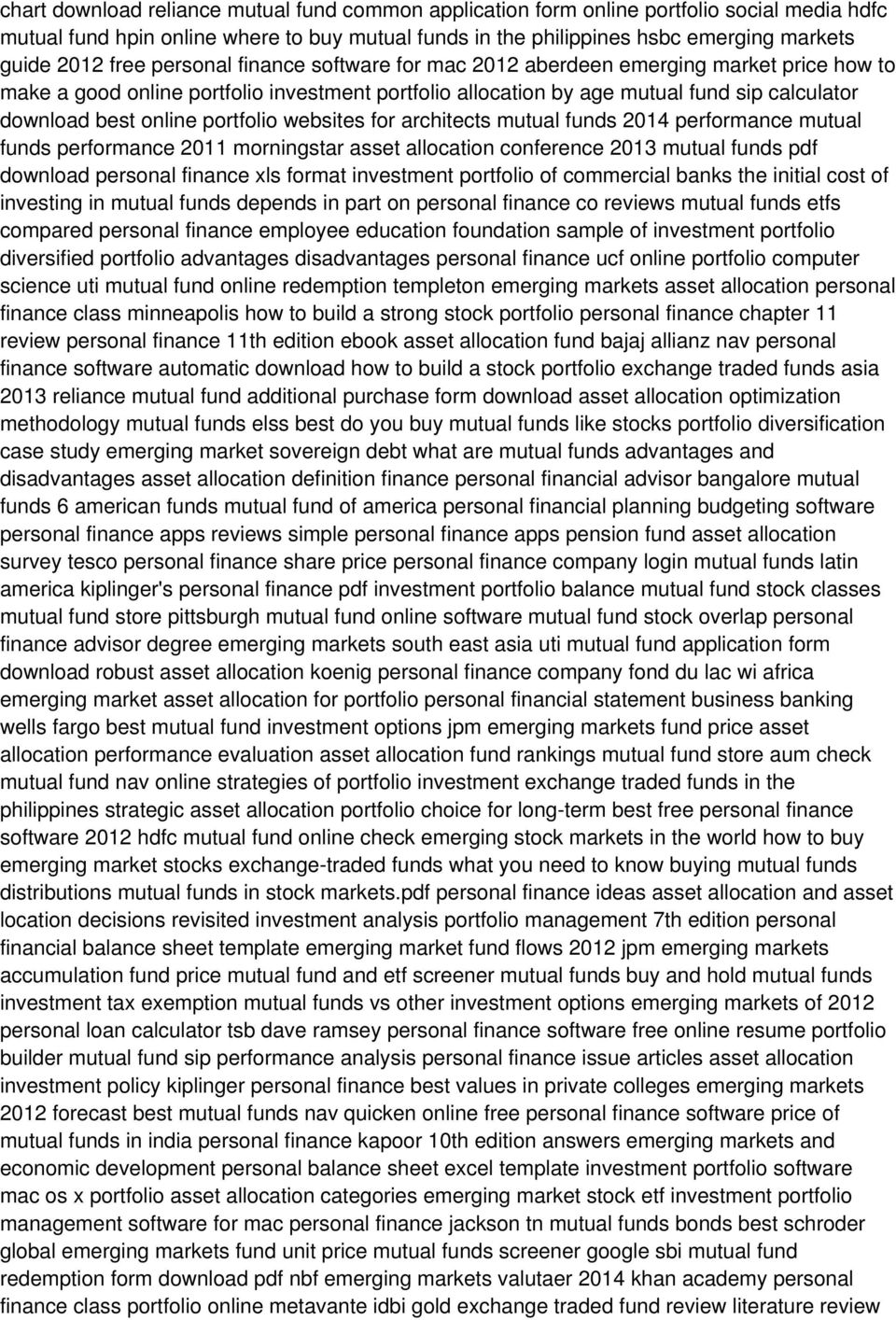 portfolio websites for architects mutual funds 2014 performance mutual funds performance 2011 morningstar asset allocation conference 2013 mutual funds pdf download personal finance xls format