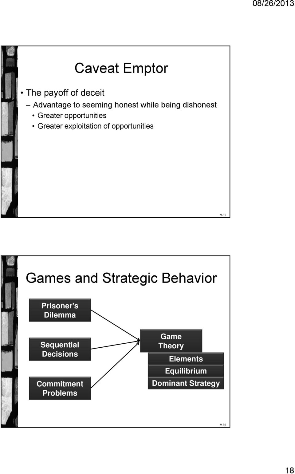 Games and Strategic Behavior Prisoner's Dilemma Sequential Decisions