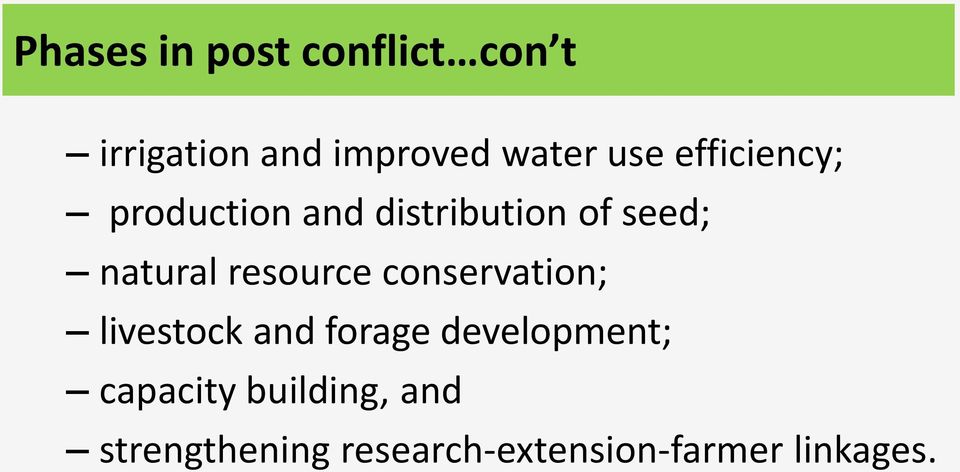 resource conservation; livestock and forage development;