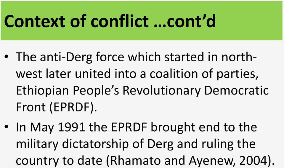 Democratic Front (EPRDF).