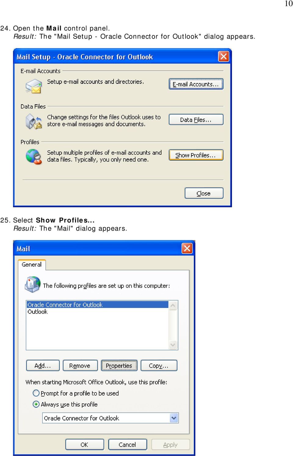 for Outlook" dialog appears. 25.