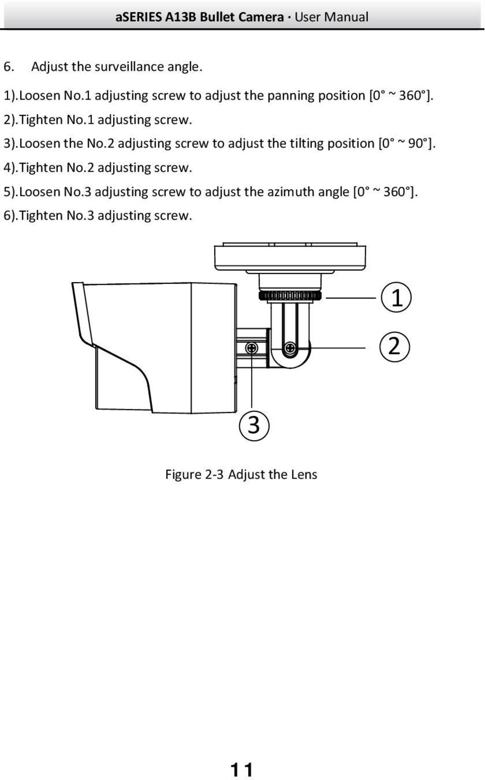 Loosen the No.2 adjusting screw to adjust the tilting position [0 ~ 90 ]. 4).Tighten No.