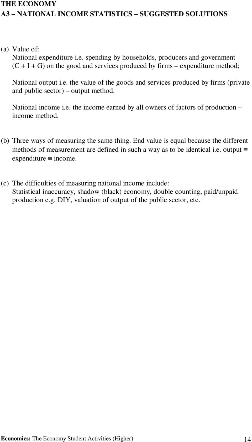 what are the difficulties in measuring national income