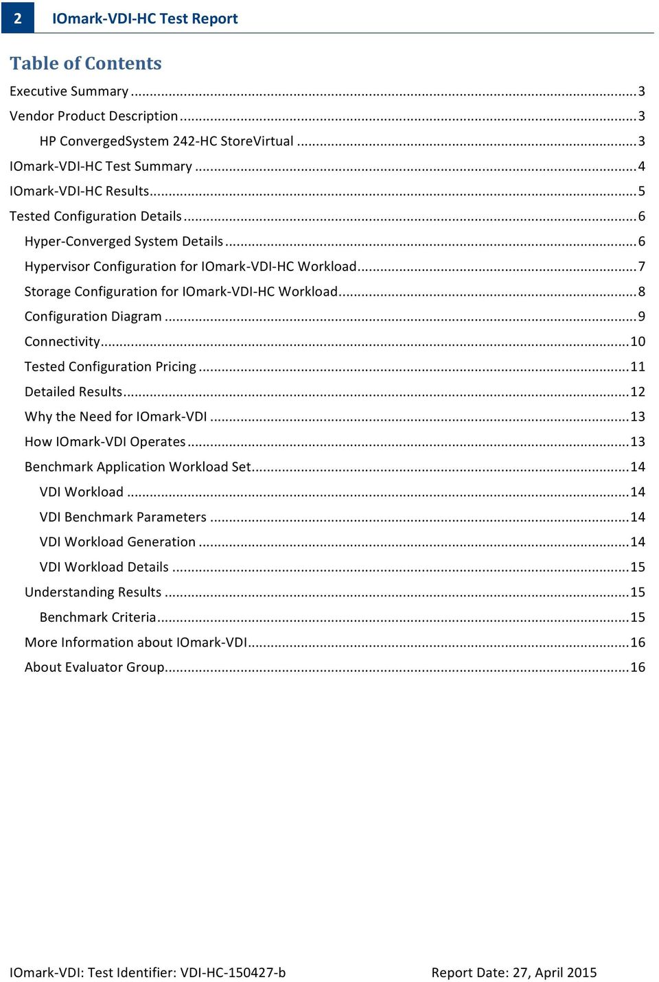 .. 7 Storage Configuration for IOmark- VDI- HC Workload... 8 Configuration Diagram... 9 Connectivity... 10 Tested Configuration Pricing... 11 Detailed Results... 12 Why the Need for IOmark- VDI.