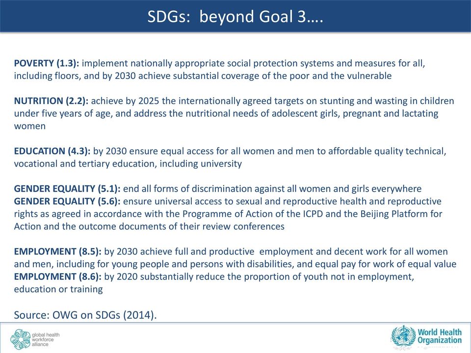 2): achieve by 2025 the internationally agreed targets on stunting and wasting in children under five years of age, and address the nutritional needs of adolescent girls, pregnant and lactating women