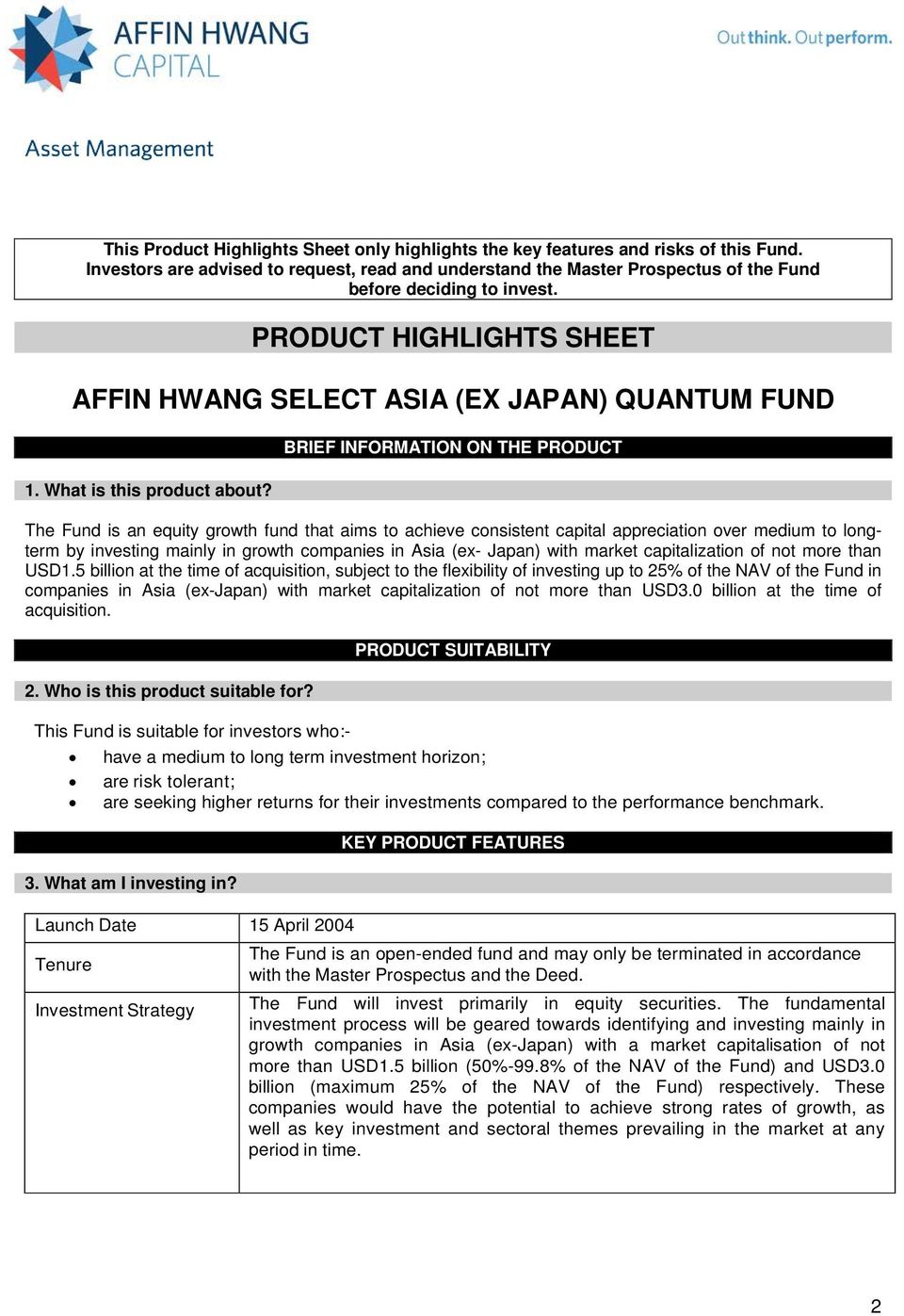 Bond affin hwang fund select