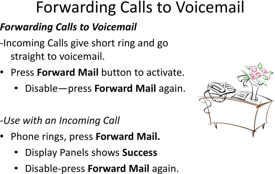 Press Forward Mail button to activate. Disable press Forward Mail again.