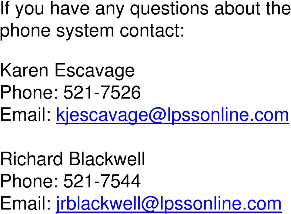 Email: kjescavage@lpssonline.