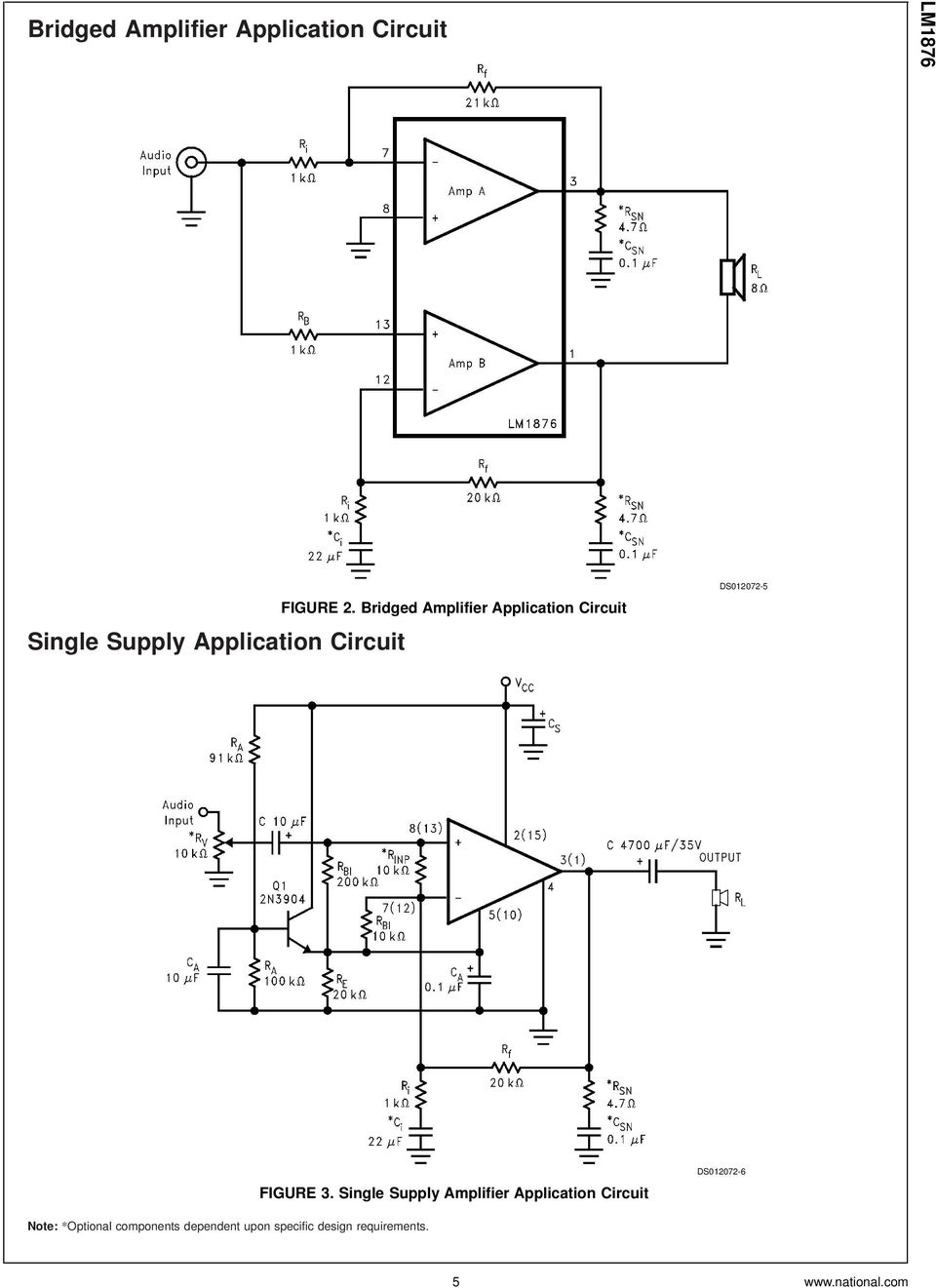 Bridged Amplifier Application Circuit DS012072-5 FIGURE 3.
