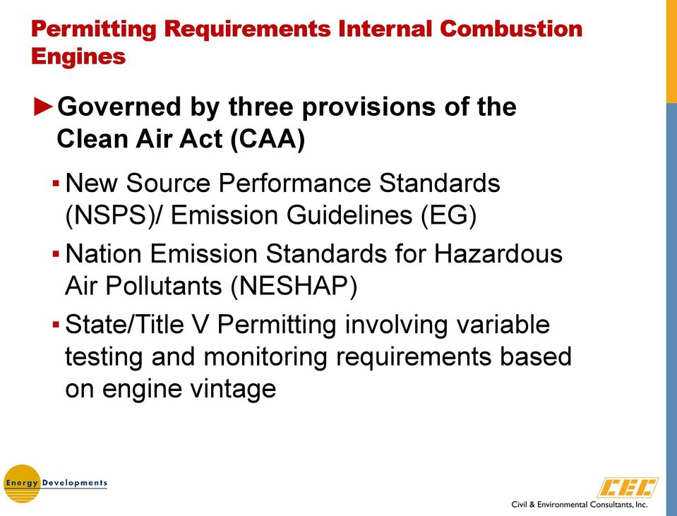 (EG) Nation Emission Standards for Hazardous Air Pollutants (NESHAP) State/Title V