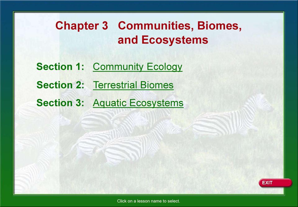 Terrestrial Biomes Section 3: Aquatic