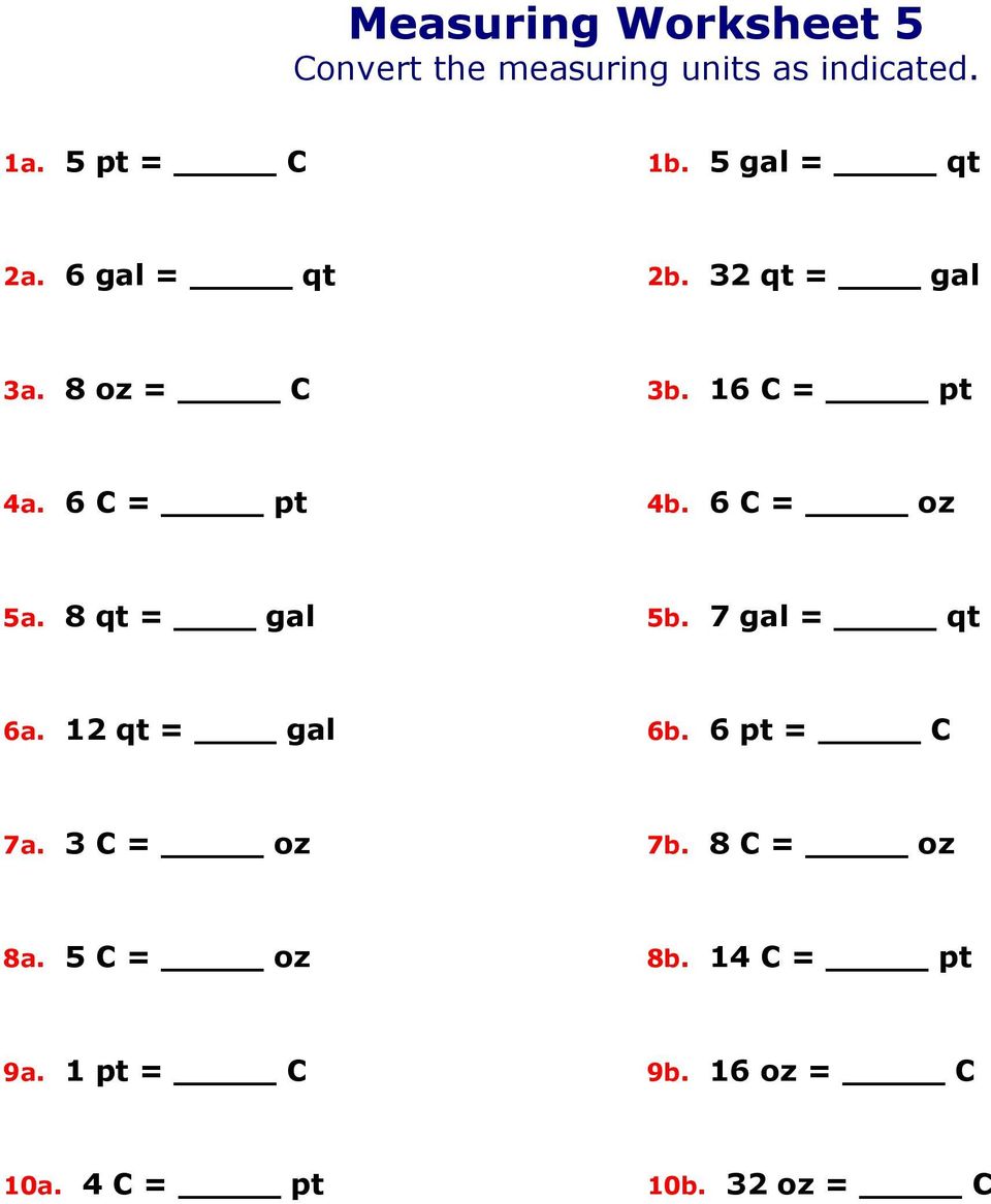 Converting Units of Measure Measurement - PDF Free Download With Regard To Measuring Units Worksheet Answer Key