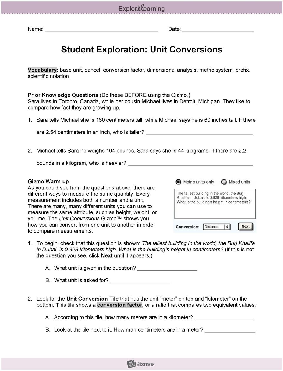 conversion of units in physics problems with answers In Unit Conversion Worksheet Answers