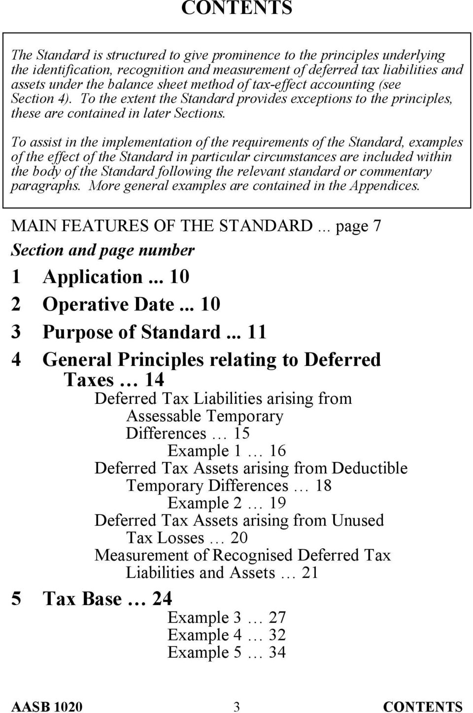 To assist in the implementation of the requirements of the Standard, examples of the effect of the Standard in particular circumstances are included within the body of the Standard following the