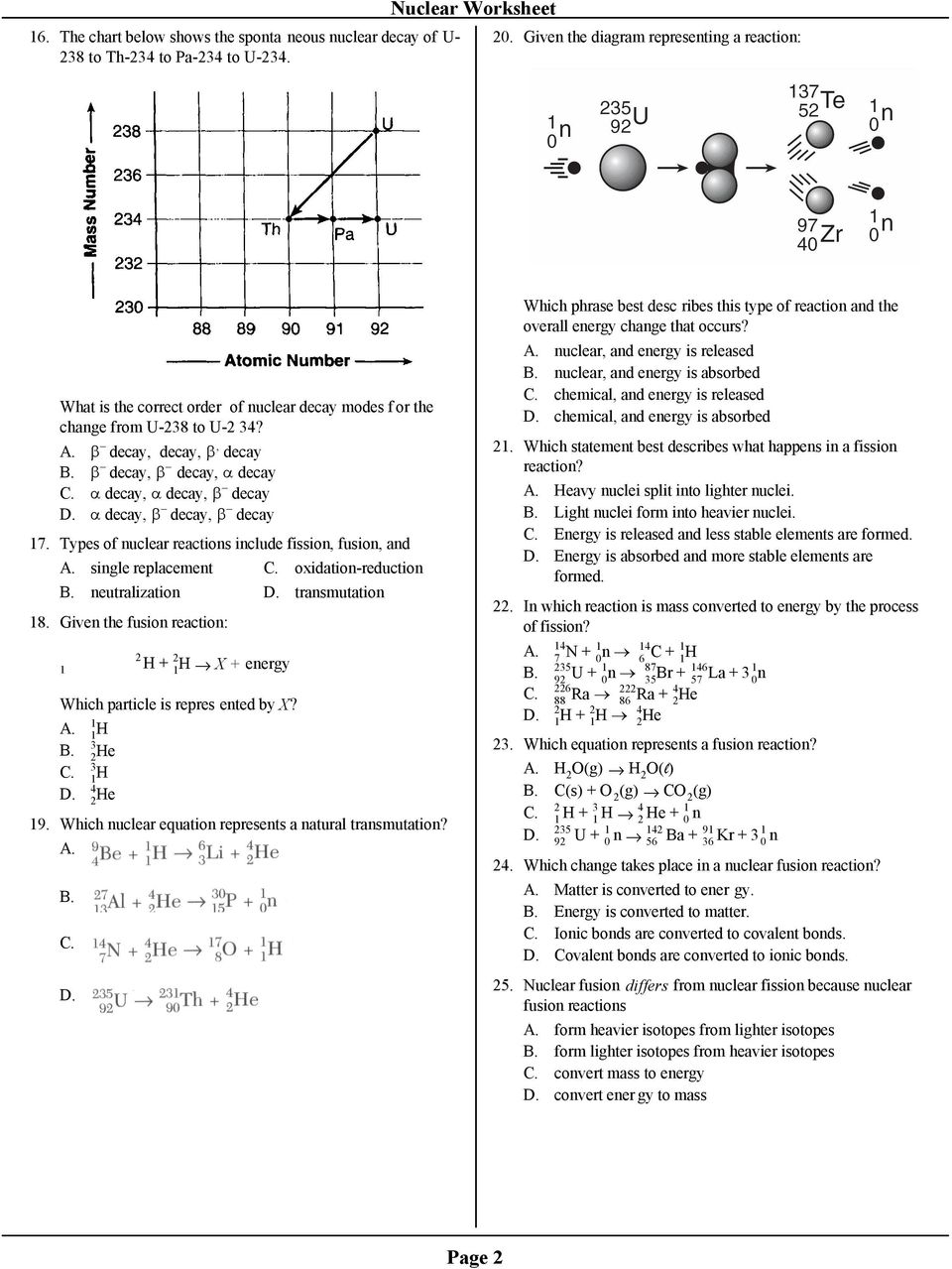 Regents Review Nuclear Worksheet Mr. Beauchamp - PDF Free Download Regarding Nuclear Decay Worksheet Answers Key