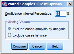 If you want to change the confidence interval, press the options button, change it, then click