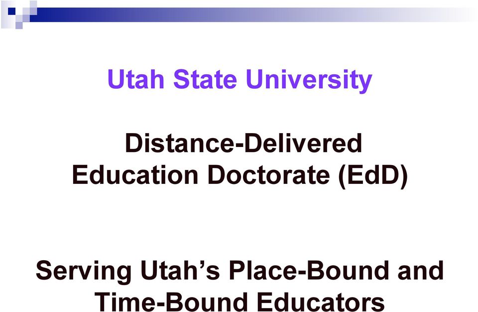 Doctorate (EdD) Serving Utah