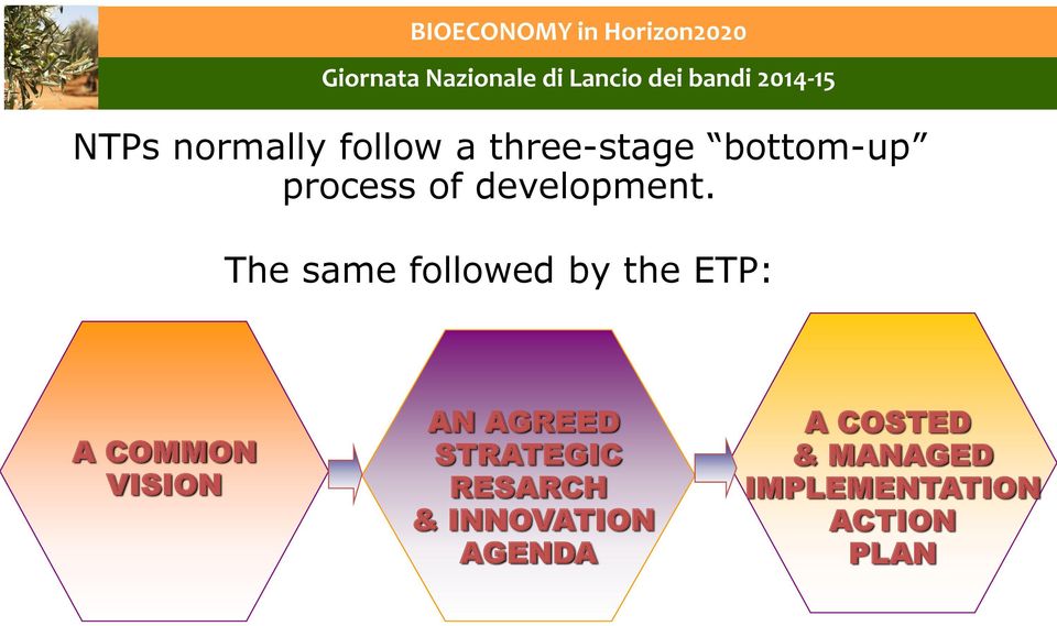 The same followed by the ETP: A COMMON VISION AN