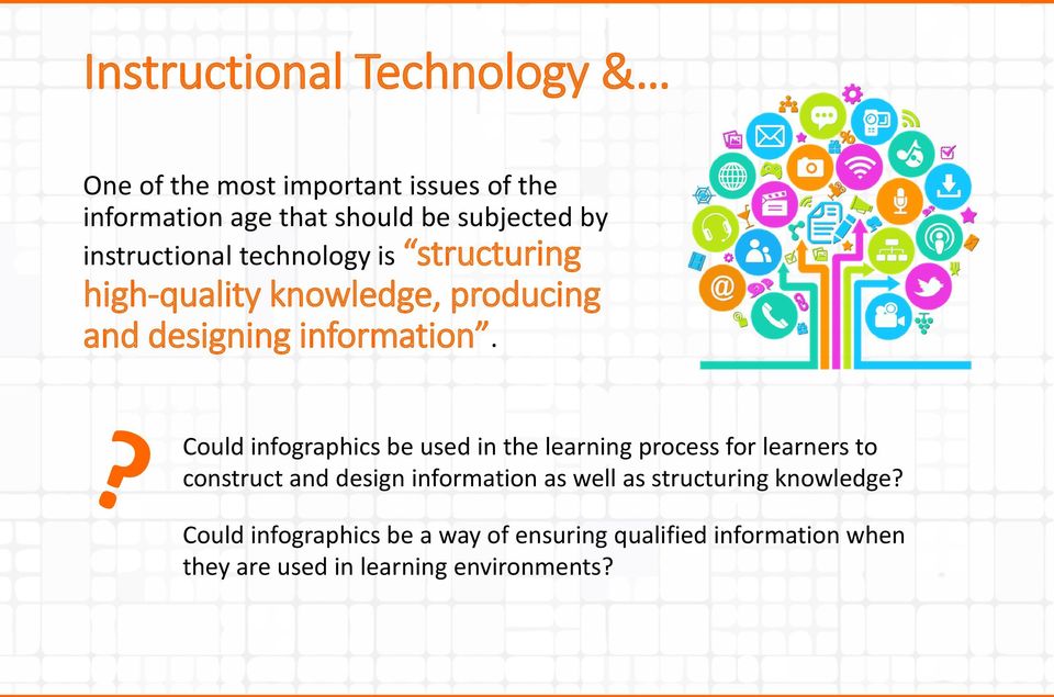 Could infographics be used in the learning process for learners to construct and design information as well as