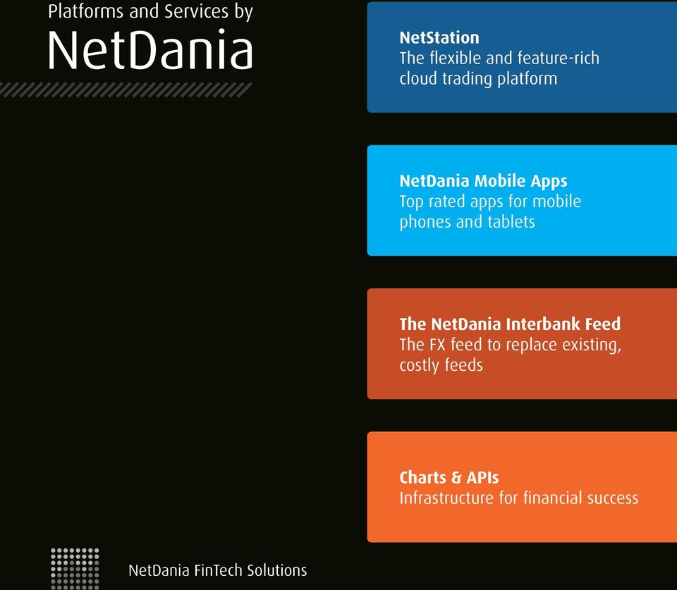 and tablets The NetDania Interbank Feed The FX feed to replace existing,