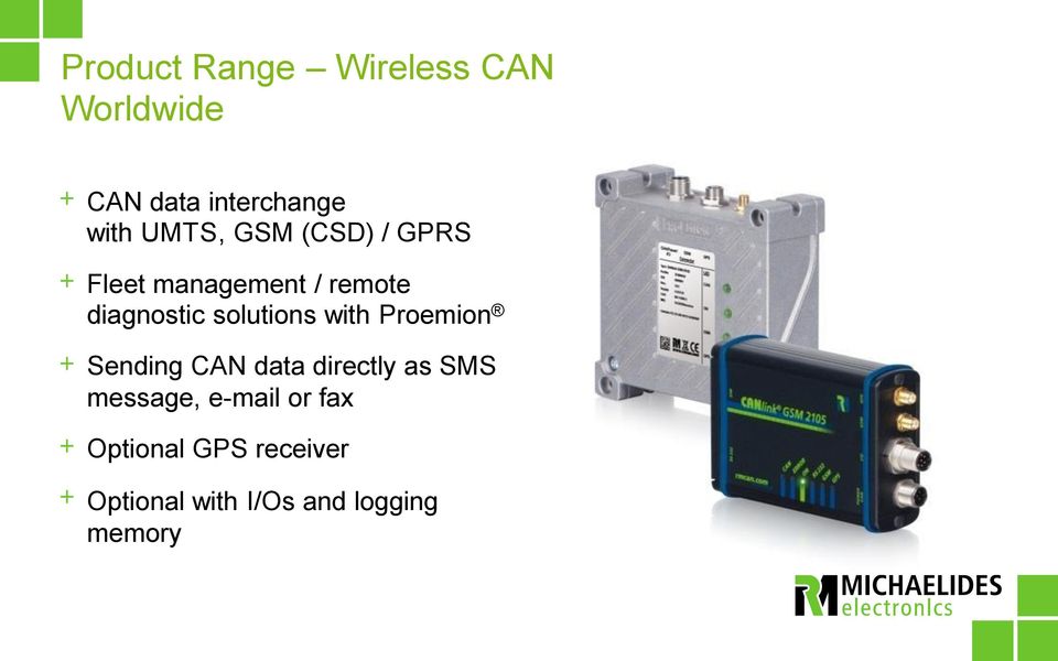 solutions with Proemion Sending CAN data directly as SMS message,
