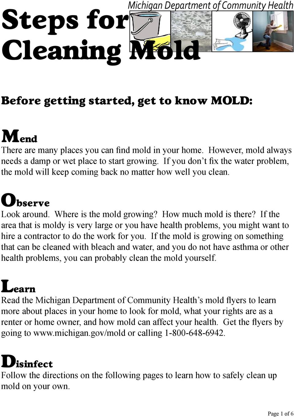Where is the mold growing? How much mold is there? If the area that is moldy is very large or you have health problems, you might want to hire a contractor to do the work for you.