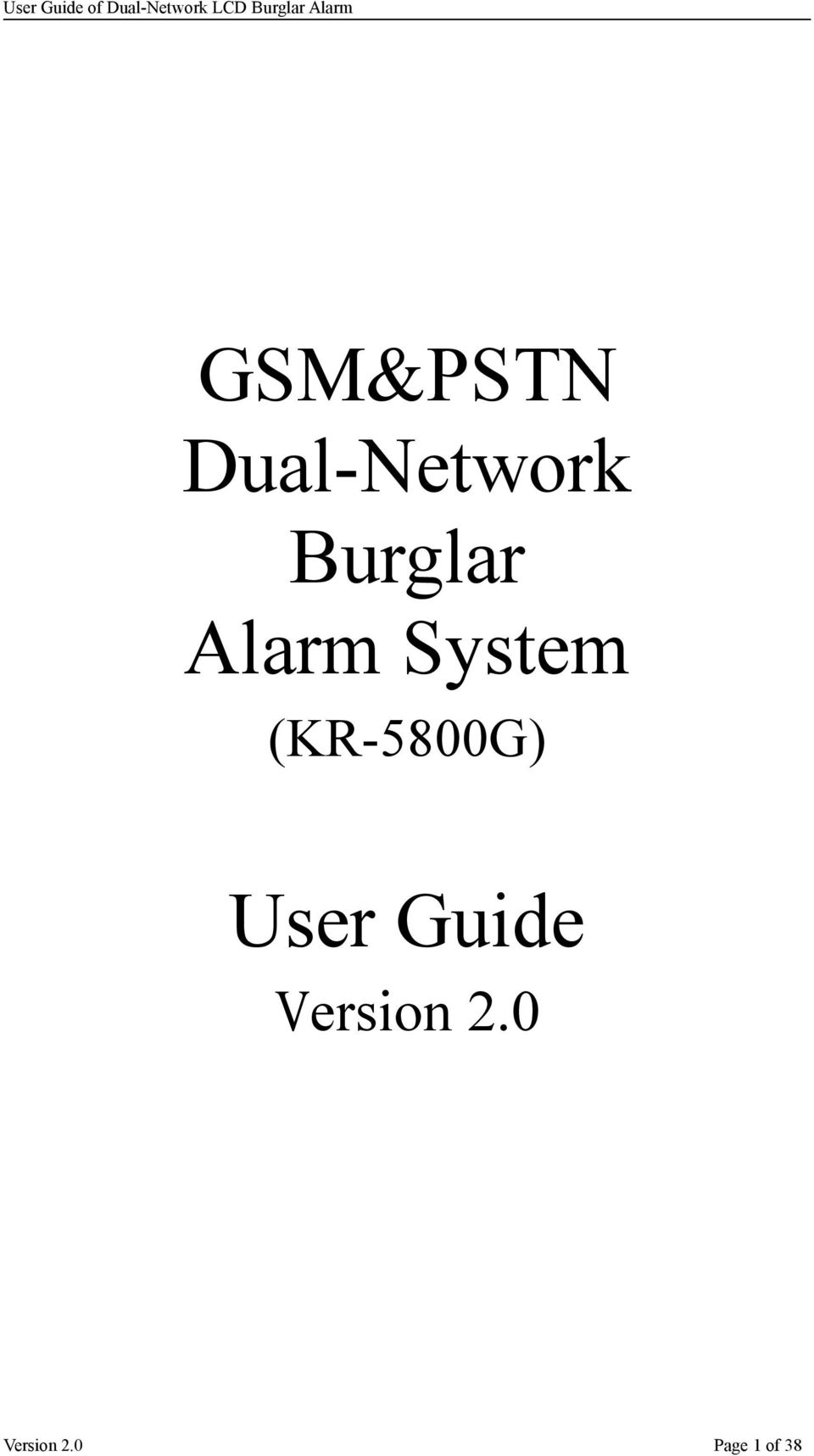 (KR-5800G) User Guide