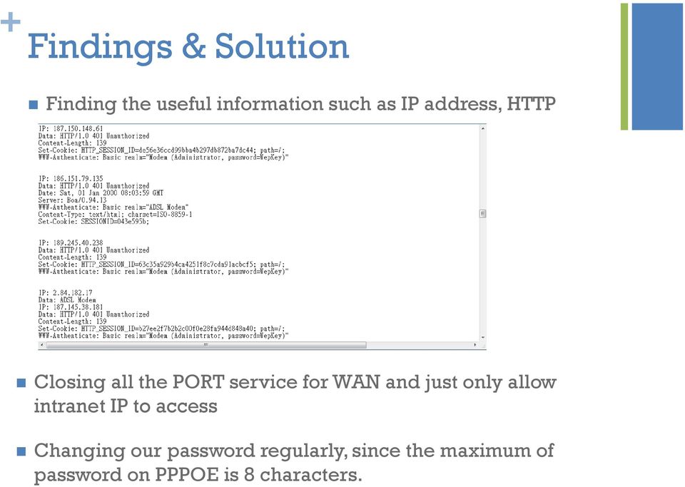 just only allow intranet IP to access Changing our password