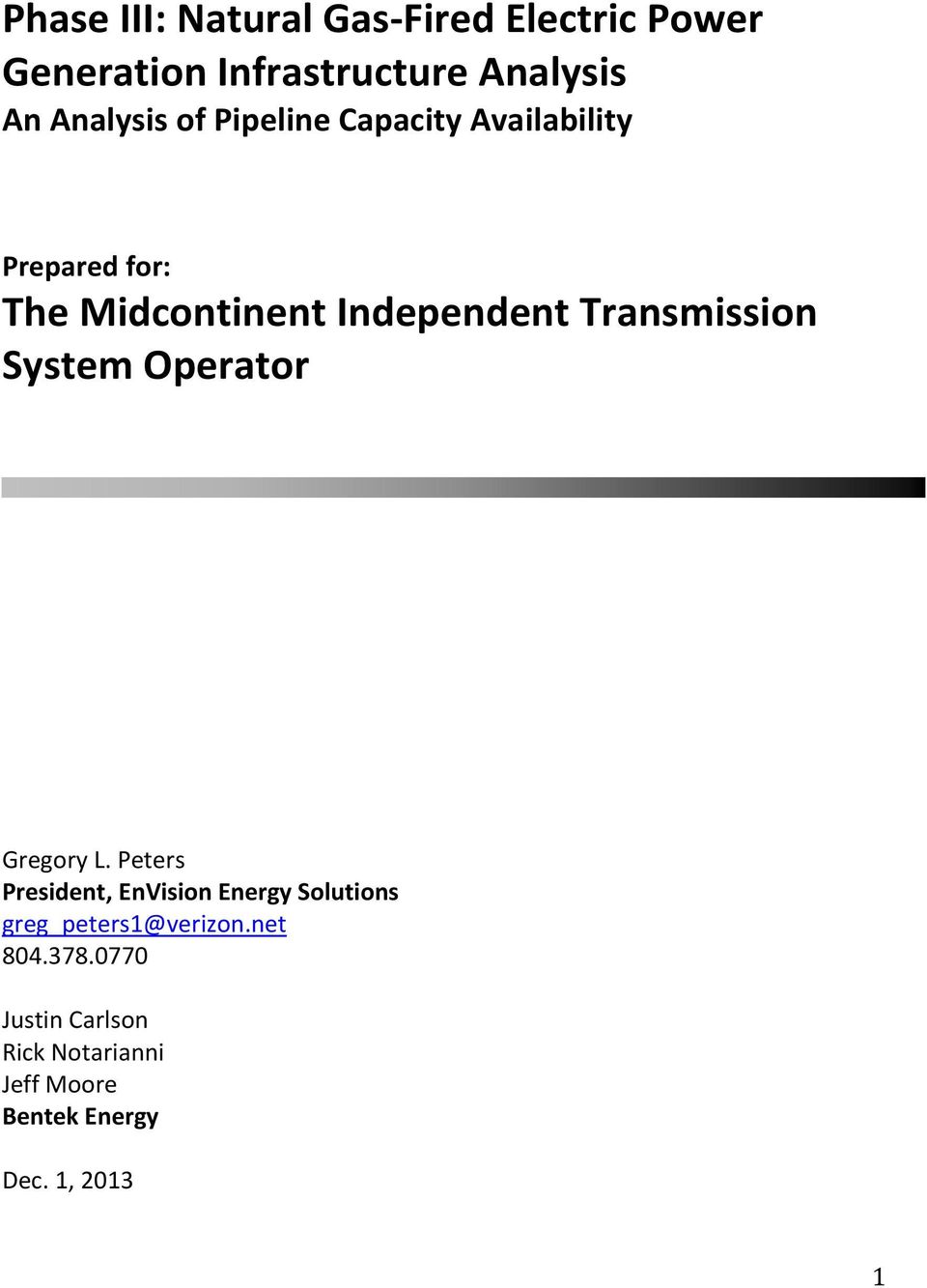 Transmission System Operator Gregory L.