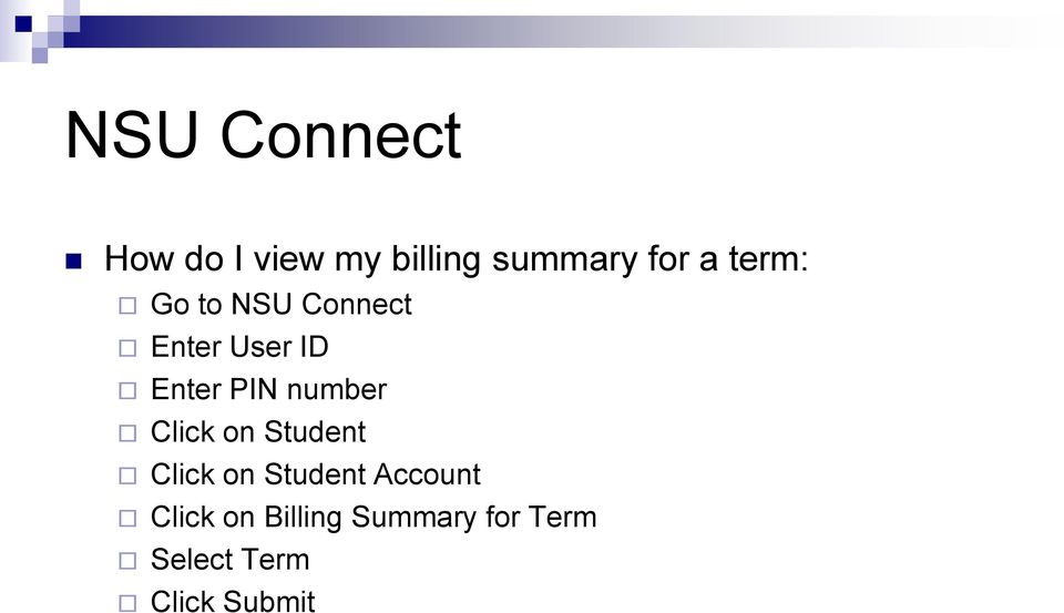 number Click on Student Click on Student Account
